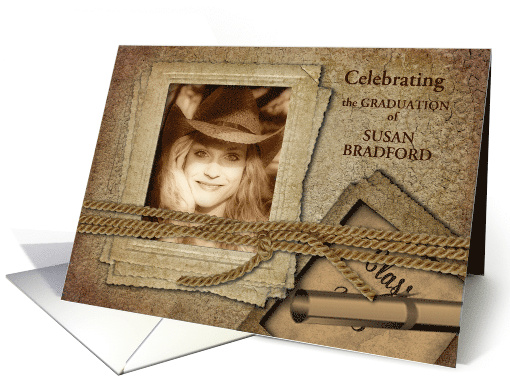 Graduation Party Invitation, Vintage, Photo and name Insert card