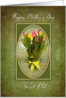 Mother’s Day, Secret Pal, Vase of Tulips card