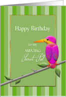 Birthday, Secret Pal, Fuchsia Tropical Bird, Kingfisher card