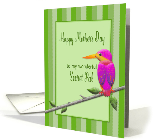 Mother's Day, Secret Pal, Fuchsia Tropical Bird, Kingfisher, card