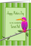 Mother’s Day, Secret Pal, Fuchsia Tropical Bird, Kingfisher, card