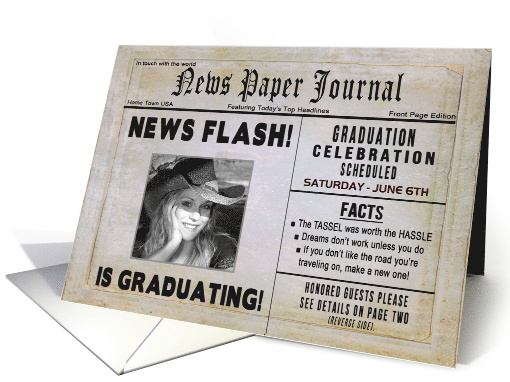 Graduation Party Invitation, News Paper Journal, Photo &... (1522826)
