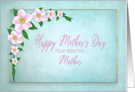 Happy Mother’s Day, Mother, Apple Blossoms on blue card
