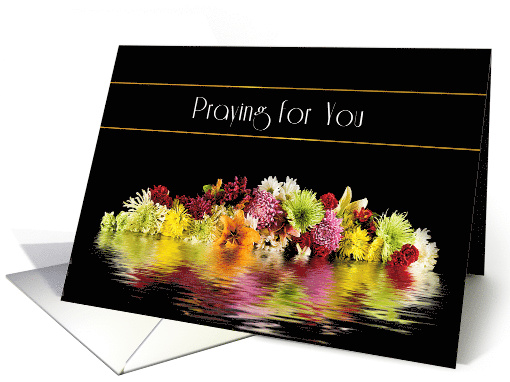Praying for You Reflections of Colorful Flowers on Black card