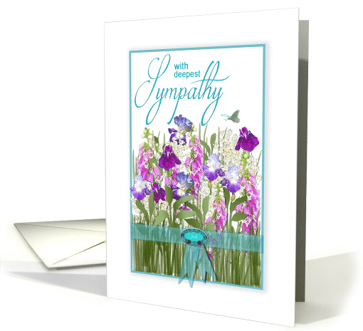 Sympathy, Garden of Flowers,Ribbon and faux jewel card (1527538)