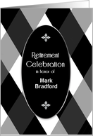 Retirement Celebration Invitation,Classy Black/White/Gray, Name Insert card