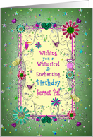 Enchanting Birthday,Secret Pal, Butterflies, Flowers, Birds, Green card