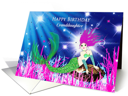 Birthday, Granddaughter, Mermaid in the Sea,Enchanting Mystical card