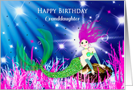 Birthday, Granddaughter, Mermaid in the Sea,Enchanting Mystical card