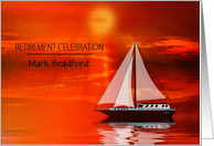 Retirement, Invitation, Sailing in the Sunset, Sailboat, Insert Name card