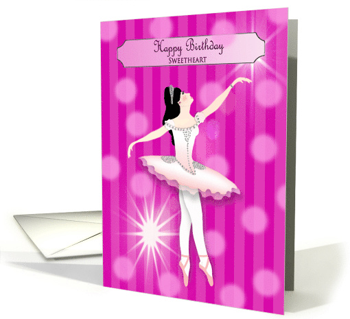 Birthday,Sweetheart, Dancing Ballerina, Pink Background card (1539422)