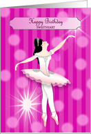 Birthday,Sweetheart, Dancing Ballerina, Pink Background card