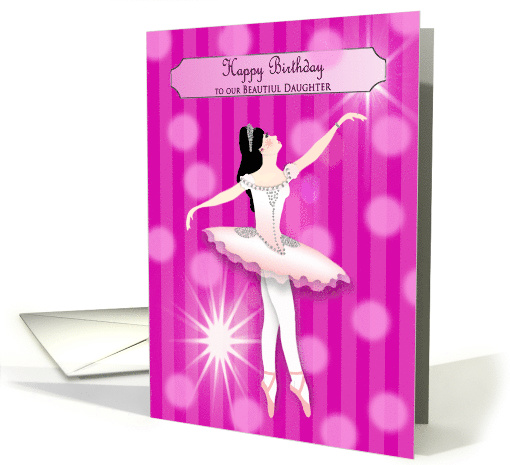 Birthday,Daughter, Dancing Ballerina, Pink Background card (1539428)