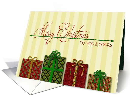 Christmas,You & Yours, Decorated Presents with Bows card (1539788)