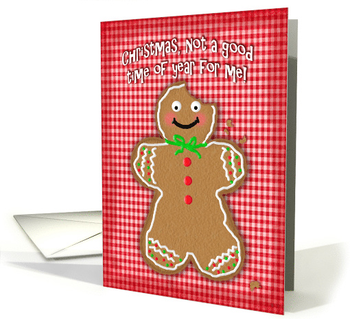 Christmas, Humor, Bite out of Gingerbread Man Cookie card (1540534)