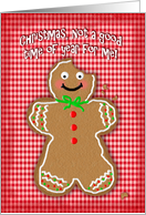 Christmas, Humor, Bite out of Gingerbread Man Cookie card