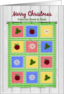 Christmas, Wall Hanging Quilt, Needle and Thread from Our Home to Yours card