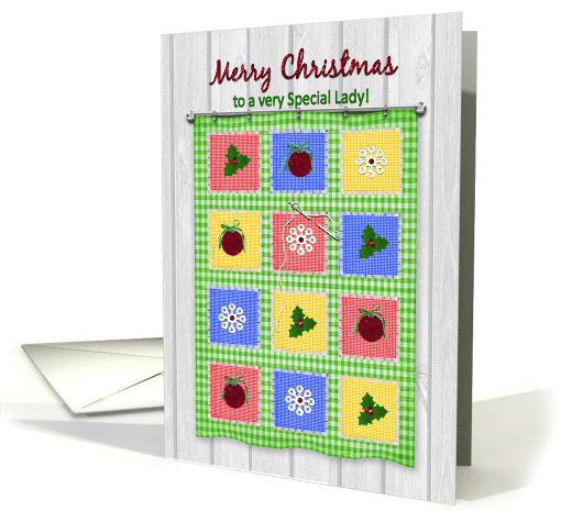 Christmas, Wall Hanging Quilt, Needle and Thread, Special Lady card