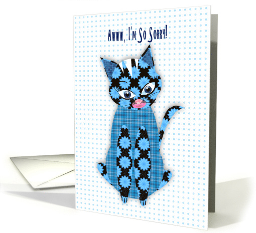 So Sorry, Blue Print Kitty Cat, Assorted Patterns card (1541890)