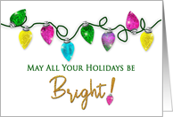 Christmas,Happy Holidays, String of Bright Lights card