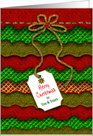 Christmas Ruffles and Faux Ribbon with Tag card