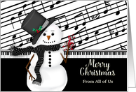 Christmas,From All of Us, Music, Snowman, Business card