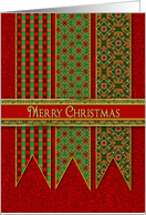 Christmas, Ornate Banners in Christmas Patterns card