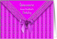 Birthday, Quinceanera. 15th Party Invitation, Insert Name, Faux Jewels card