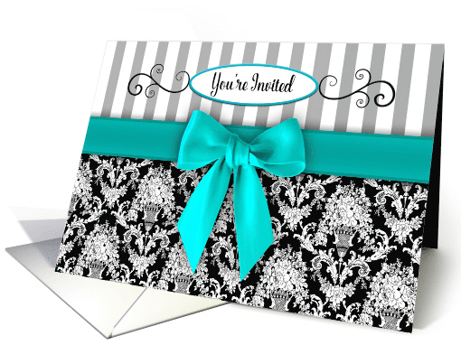 You're Invited, Invitation, Large Faux Aqua Bow/Ribbon,... (1548474)
