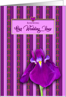 Renewing Wedding Vows Invitation, Purple Iris and Hearts card