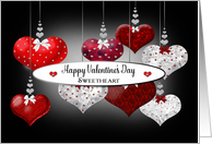 Valentine’s Day, Sweetheart, Assortment of Hanging Heart Ornaments card