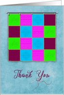 Thank You, Wall Hanging Patchwork Quilt, Colorful Blank Inside card