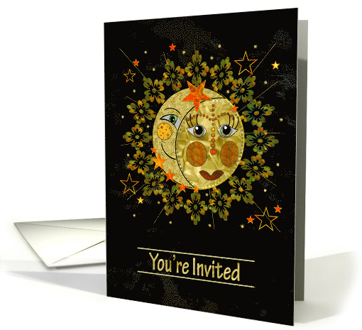 You're Invited, Sun, Moon and Stars to me, Abstract Sun/Moon card