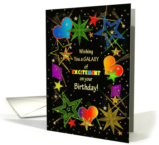 Birthday, Vivid Bright Colors in Abstract Galaxy card (1558082)