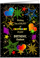 Birthday, Godson, Vivid Colors Abstract Galaxy of Excitement card