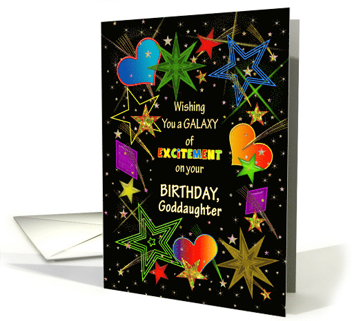 Birthday, Goddaughter, Vivid Colors Abstract Galaxy of Excitement card