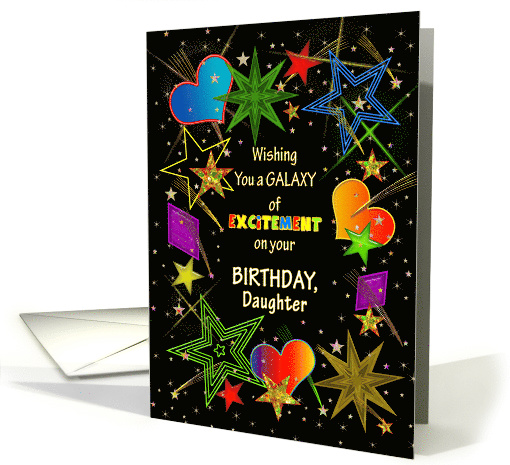 Birthday, Daughter, Vivid Colors Abstract Galaxy of Excitement card