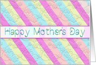 Mother’s Day, Pretty and Sweet Stripes with Embedded Flowers. card