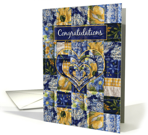 Congratulations, Quilt Squares, Blue and Yellow Squares,... (1560674)