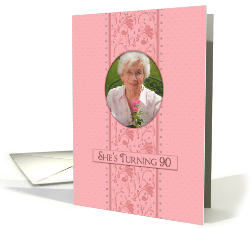 Birthday,90th,Invitation for Her, Pretty Pink & Feminine,... (1560966)
