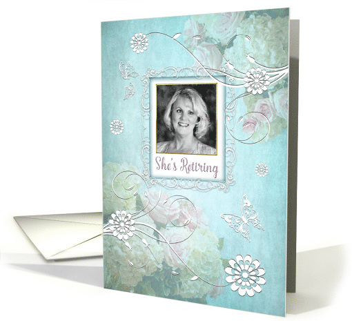 Feminine Floral Retirement Invitation, Photo Insert and... (1561480)