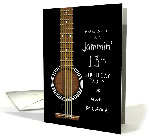 Birthday Party Invitation,Jammin, 13th, Acoustic Guitar,... (1564412)