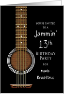 Birthday Party Invitation,Jammin, 13th, Acoustic Guitar, Insert Name card