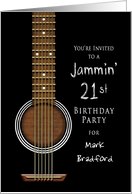Birthday Party Invitation,Jammin, 21st, Acoustic Guitar, Insert Name card