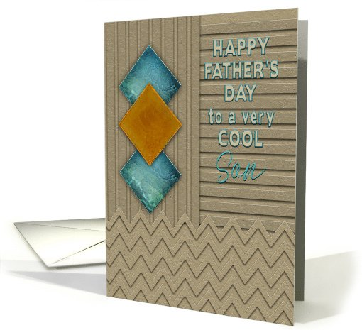 Father's Day Son Geometric Texture like Patterns Earth Tones card
