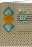 Birthday, Son-in-law, Geometric,Texture-like Patterns, Earth Tones card