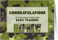 Congratulations, Graduation Basic Training,Nephew, Army Camo card