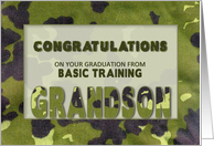 Congratulations, Graduation Basic Training,GRANDSON, Army Camo card