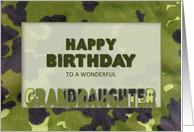 Birthday, Granddaughter, Army Camouflage Background card
