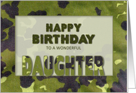 Birthday, Daughter, Army Camouflage Background card